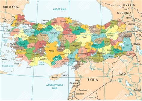 Mapa Turecka s vyznačenou oblasťou Halfeti