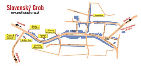 Mapa Slovenského Grobu a jeho okolia
