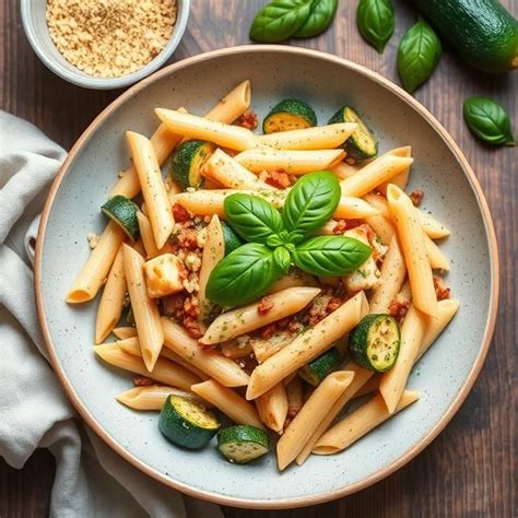 Bazalkové penne s cuketou