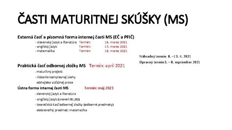 Schéma: Rozdelenie maturitnej skúšky zo slovenčiny
