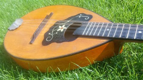 Obrázok starej mandolíny alebo notového záznamu