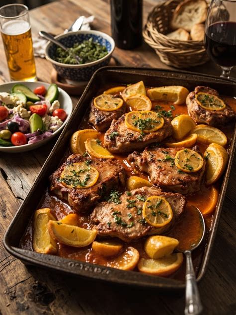 Hotový grécky bravčový steak s pečenými zemiakmi a pomarančovou omáčkou