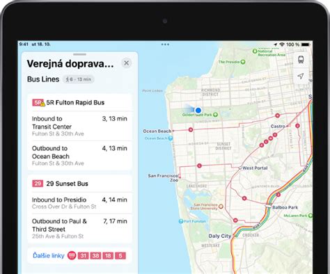 Mapa zastávok verejnej dopravy v okolí Pizza Západ