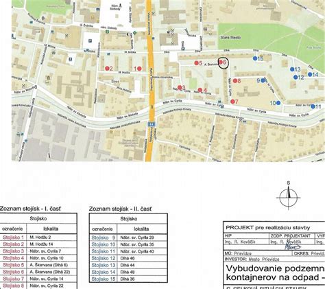 Mapa trhovísk v Prievidzi
