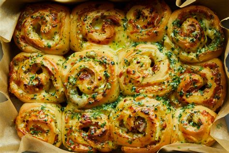 Variety of savory rolls and swirls