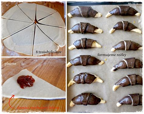 Upečené dvojfarebné croissanty