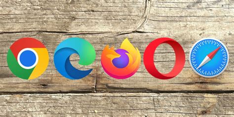 Ikony populárnych webových prehliadačov (Chrome, Firefox, Edge, Safari, Opera)