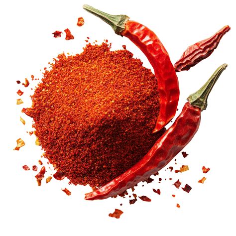 Cayenne pepper pods and ground spice