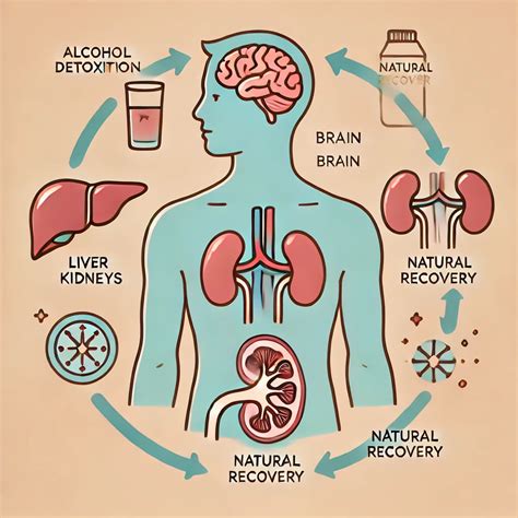 Human body detox process illustration