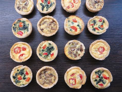 Miniquiche s rôznymi náplňami pre inšpiráciu