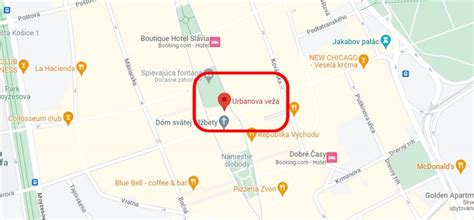 Mapa umiestnenia Pizzerie Zvon v Košiciach