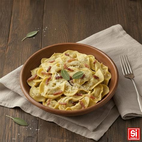 Hotové Casoncelli s maslom, šalviou a Grana Padano