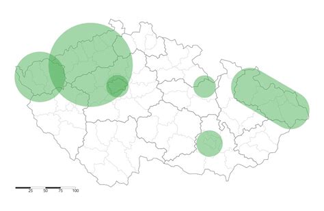 Mapa doručovacích oblastí Lietajúcej Pizze