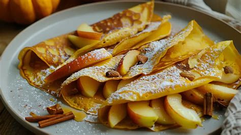 Servírované tekvicové palacinky s javorovým sirupom a ovocím
