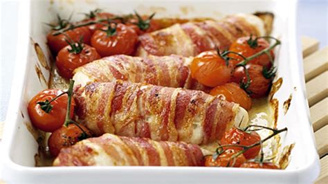 Kuracie prsia na panvici obalené v slanine