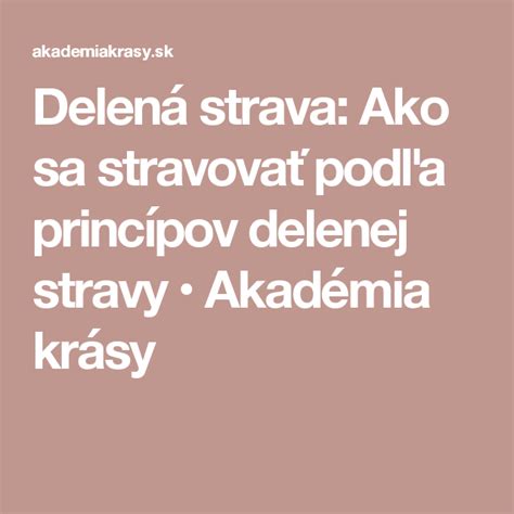 Schéma delenia potravín podľa delenej stravy