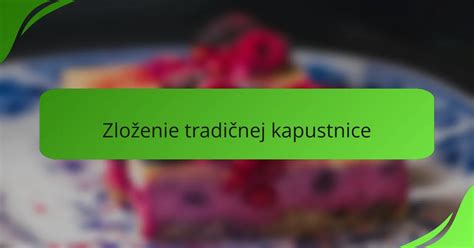 Zloženie kapustnice