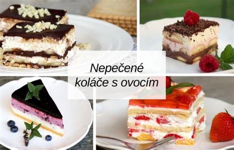 Koláž ovocného nepečeného koláča s mascarpone a tvarohom
