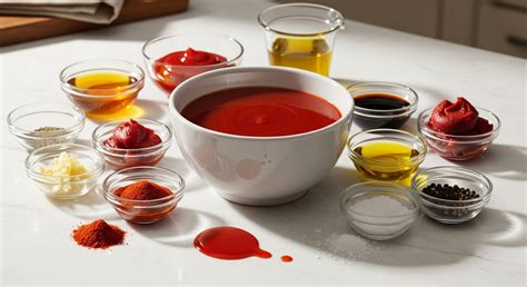 Priprava marinády v miske s jednotlivými ingredienciami vedľa