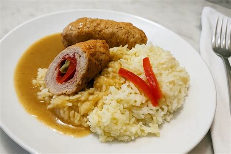 Bravčové závitky s hubovou plnkou