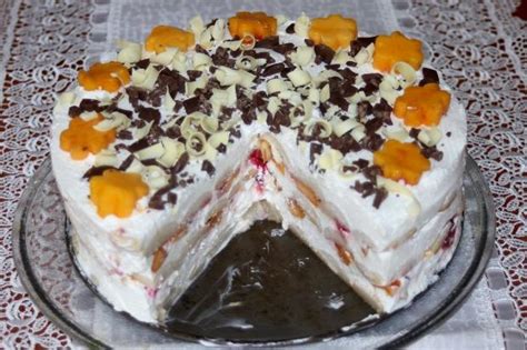 Smotanová torta s mandarínkami a kakaom