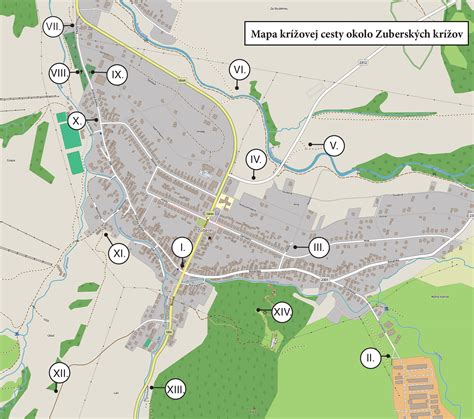 Mapa obce Zuberec s vyznačenými reštauráciami s donáškou jedla