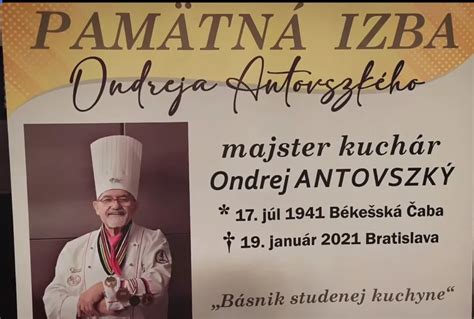 Portrét Ondreja Antovszkého, slovenského šéfkuchára