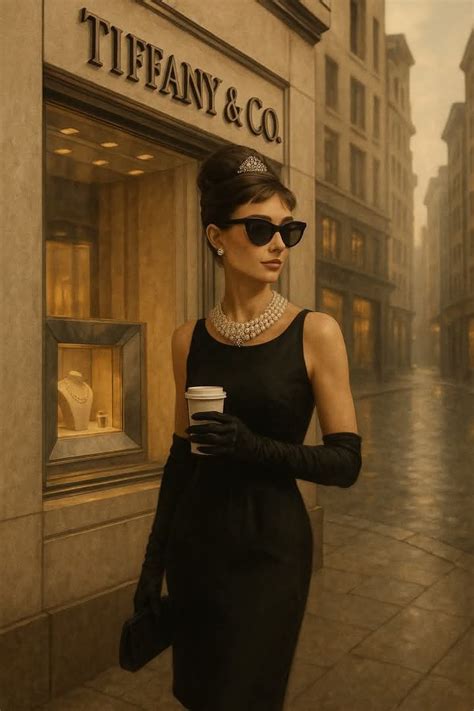 Audrey Hepburn ako Holly Golightly pred obchodom Tiffany & Co.