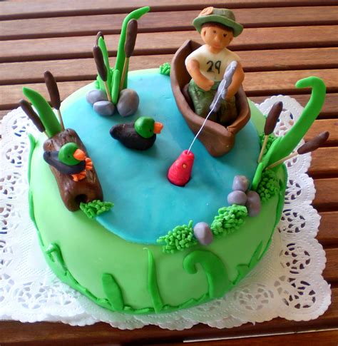Rybárska torta s 3D scenou
