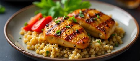Grilované kuracie prsia s bulgurom a zeleninou
