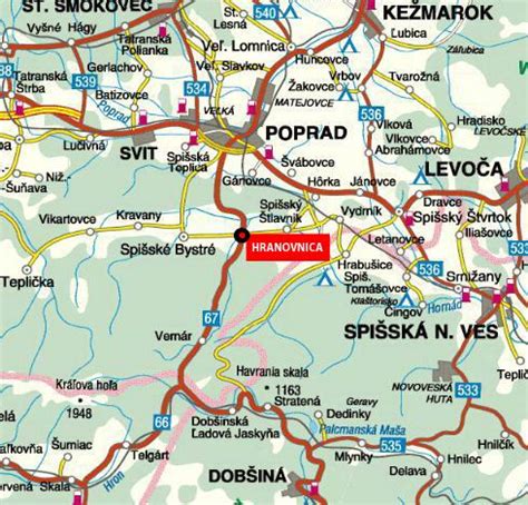 Mapa okolia Zlatnej na Ostrove s vyznačeným penziónom Zlatá Ryba a mestami Komárno a Bratislava