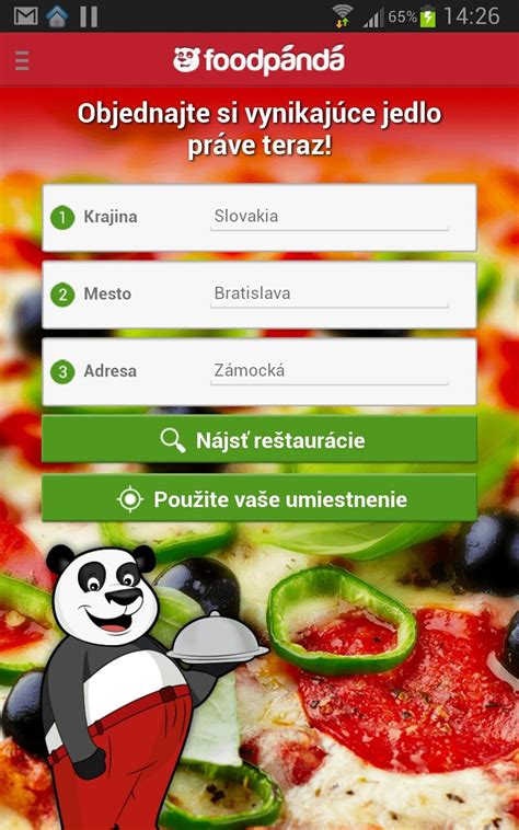 Inštrukcie na objednávanie jedla