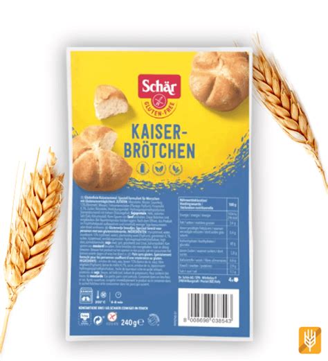 Logo značky Schär a rôzne bezlepkové produkty