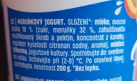 Etiketa jogurtu so živou kultúrou