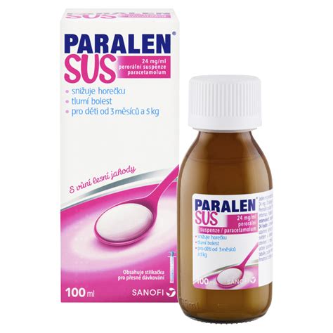 Paralen SUS obal a striekačka na dávkovanie