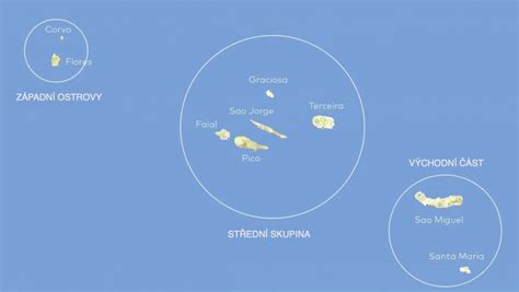 Mapa Azorských ostrovov so zvýrazneným ostrovom São Miguel