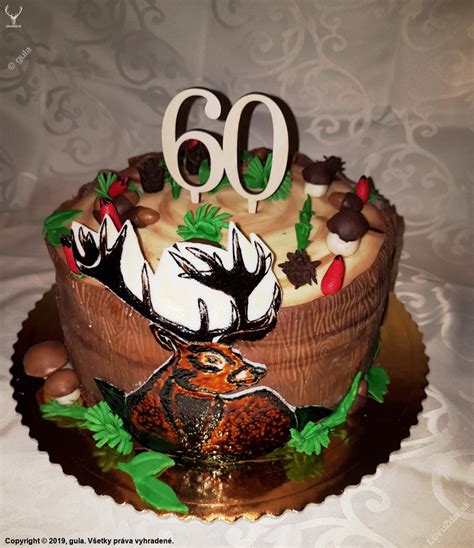 Torta s poľovníckym motívom a lesnými zvieratami