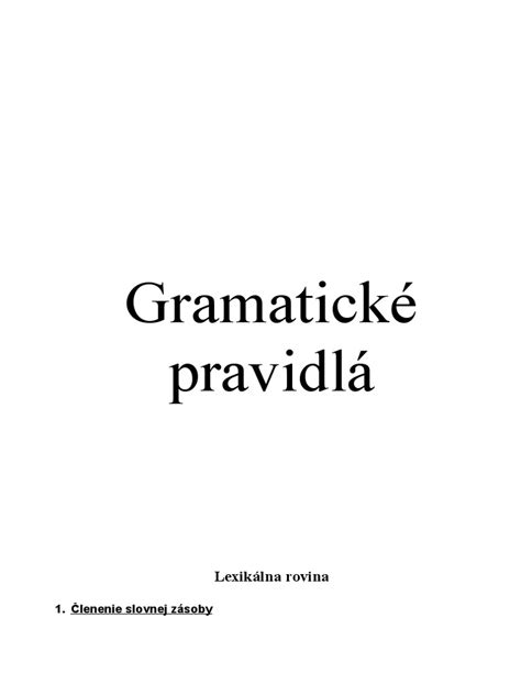 Základné gramatické pravidlá