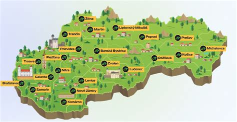 mapa kasín na Slovensku