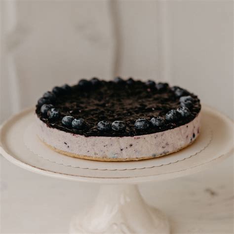 Obrázok nepečeného čučoriedkového cheesecake