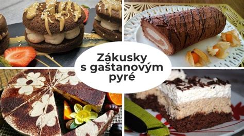 Ilustrácia rôznych dezertov s gaštanovým pyré