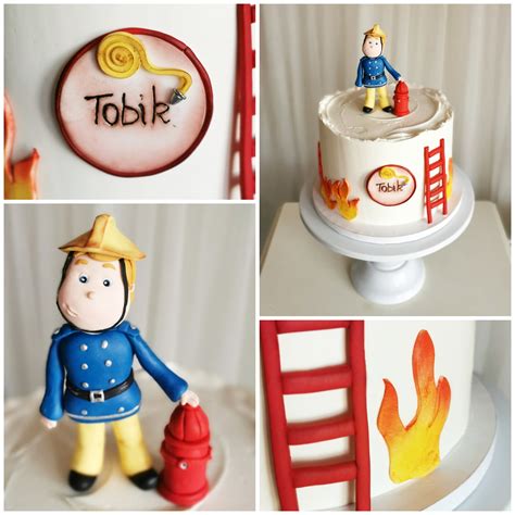 Torta s jedlou fotografiou s motívom Požiarnik Sam