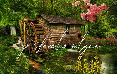 Ilustrácia starého kamenného mlyna na múku