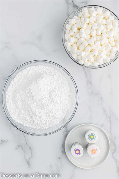 Ingrediencie na marshmallow fondant