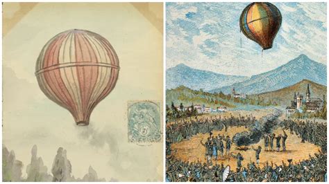 Ilustrácia prvého verejného letu balóna Montgolfierovcov v Annonay