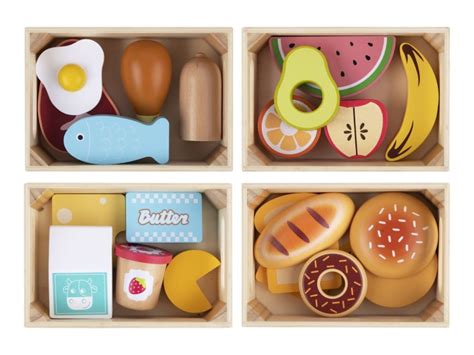 Drevené potraviny do detskej kuchynky