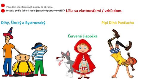 Charakteristiky rôznych literárnych postáv