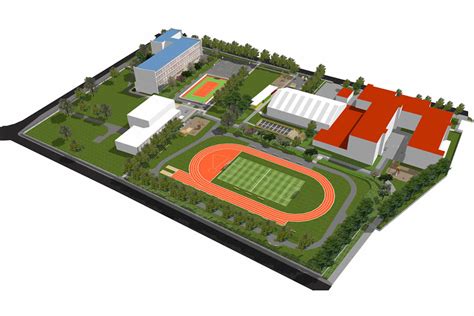 Školský areál s ihriskom a parkom