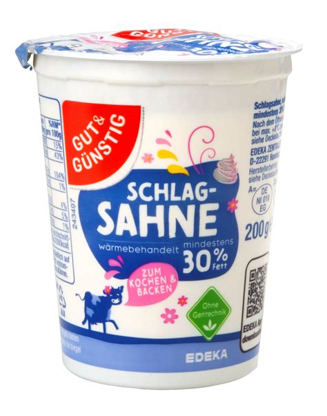 Druhy smotany v Nemecku (Sahne, Schlagsahne, Kochsahne)