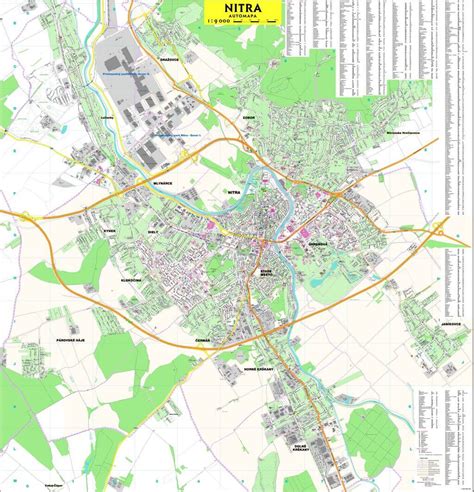 Mapa Nitry s vyznačenými oblasťami predaja sudovej kapusty